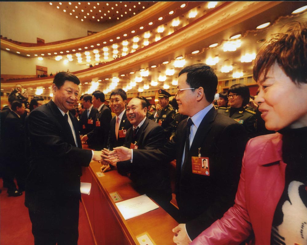 衡山齒輪有限公司董事長許仲秋參加全國二會并與國家主席習近平握手